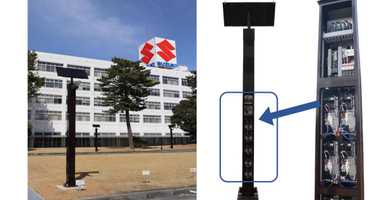 スズキ、小型リチウムイオン電池をソーラー街灯にリユースする技術を開発