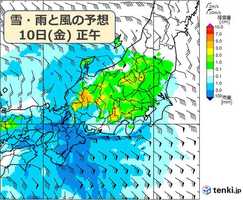 あす10日 都市部で雪の降り方は? 東京都心・横浜でも積雪に 交通への影響に警戒
